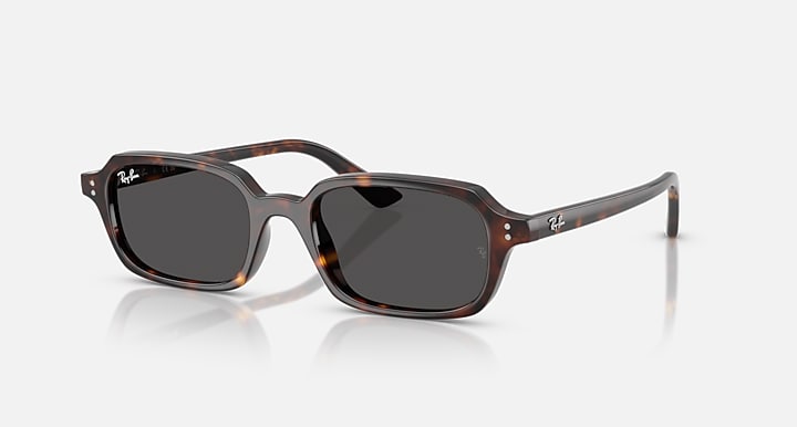 Ray-Ban ZURI BIO-BASED Havana with Dark Grey Solid Color lenses - Quarter