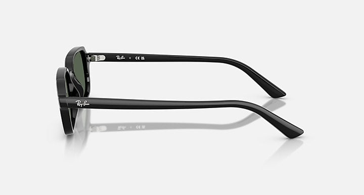 Ray-Ban ZURI BIO-BASED Black with Dark Green Solid Color lenses - Lateral