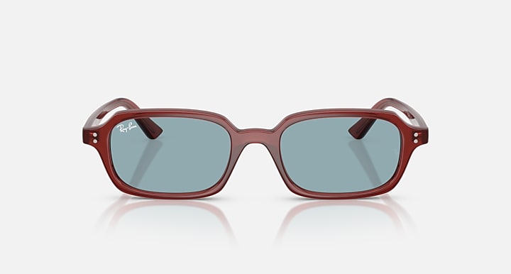 Ray-Ban ZURI BIO-BASED Rosty Brown with Blue Solid Color lenses - Front