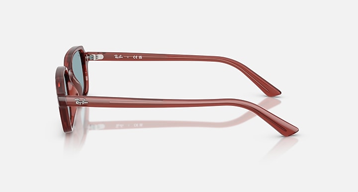 Ray-Ban ZURI BIO-BASED Rosty Brown with Blue Solid Color lenses - Lateral