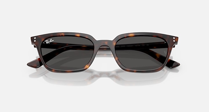Ray-Ban ZAYA BIO-BASED Havana with Dark Grey Solid Color lenses - Closed Front