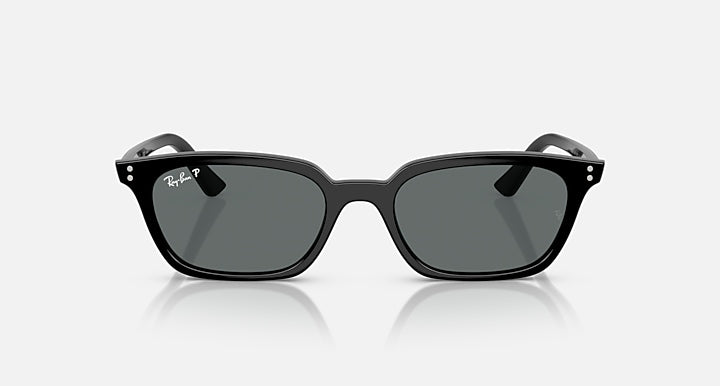 Ray-Ban ZAYA BIO-BASED Black with Dark Grey Polarized Solid Color lenses - Front