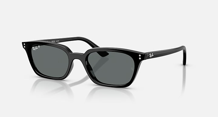 Ray-Ban ZAYA BIO-BASED Black with Dark Grey Polarized Solid Color lenses - Quarter
