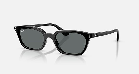 Ray-Ban ZAYA BIO-BASED Black with Dark Grey Polarized Solid Color lenses - Quarter