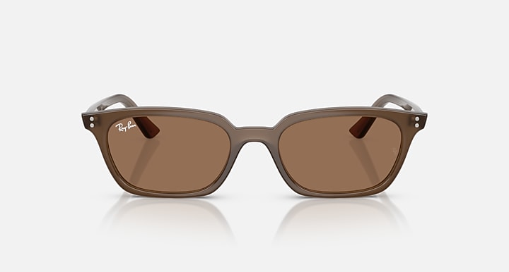 Ray-Ban ZAYA BIO-BASED Transparent Brown with Dark Brown Solid Color lenses - Front