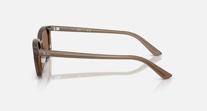 Ray-Ban ZAYA BIO-BASED Transparent Brown with Dark Brown Solid Color lenses - Lateral