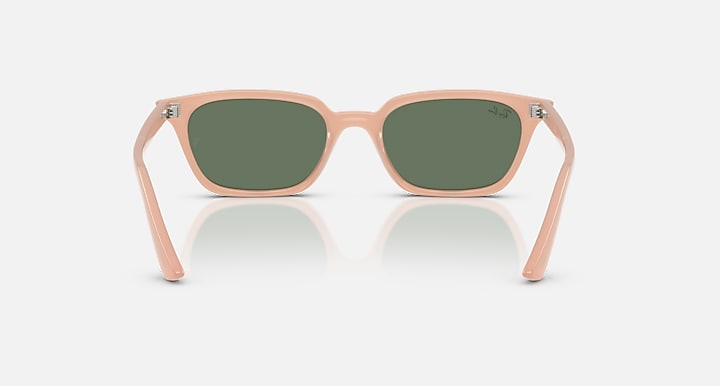 Ray-Ban ZAYA BIO-BASED Cloudy Natural Pink with Dark Green Solid Color lenses - Back