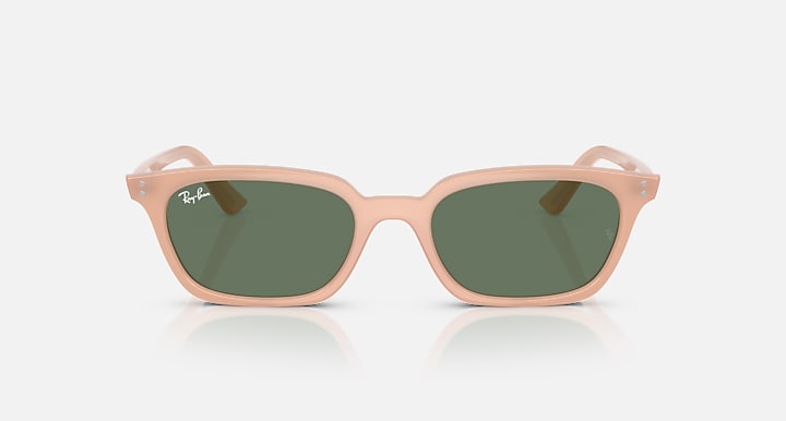 Ray-Ban ZAYA BIO-BASED Cloudy Natural Pink with Dark Green Solid Color lenses - Front
