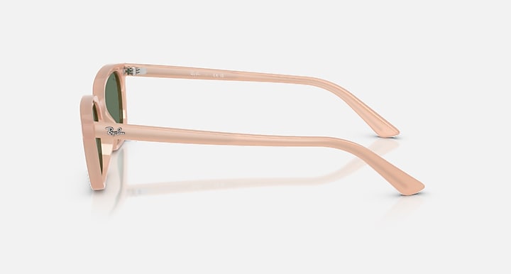 Ray-Ban ZAYA BIO-BASED Cloudy Natural Pink with Dark Green Solid Color lenses - Lateral