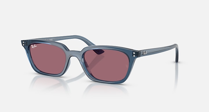 Ray-Ban ZAYA BIO-BASED Light Blue with Violet Solid Color lenses - Quarter