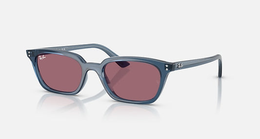Ray-Ban ZAYA BIO-BASED Light Blue with Violet Solid Color lenses - Quarter