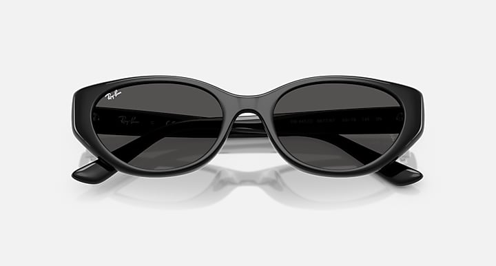 Ray-Ban RB4457D BIO-BASED Black with Dark Grey Solid Color lenses - Closed Front