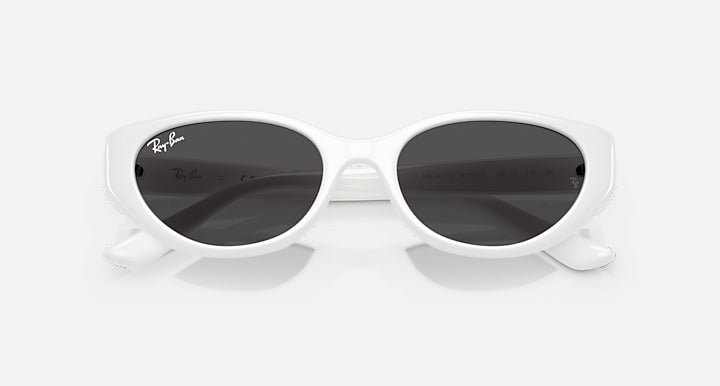 Ray-Ban RB4457D BIO-BASED White with Dark Grey Solid Color lenses - Closed Front