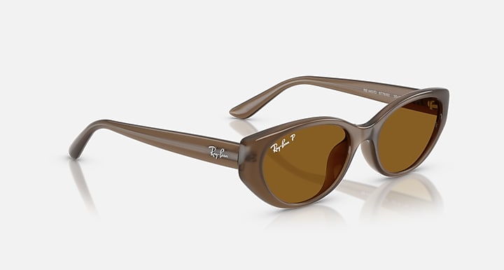 Ray-Ban RB4457D BIO-BASED Transparent Brown with Dark Brown Polarized Solid Color lenses - Alternative
