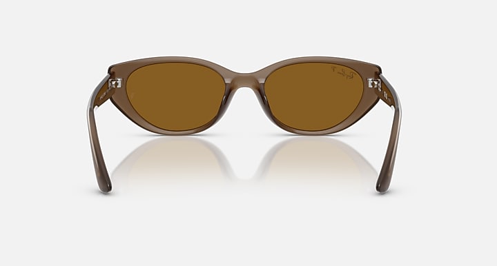 Ray-Ban RB4457D BIO-BASED Transparent Brown with Dark Brown Polarized Solid Color lenses - Back