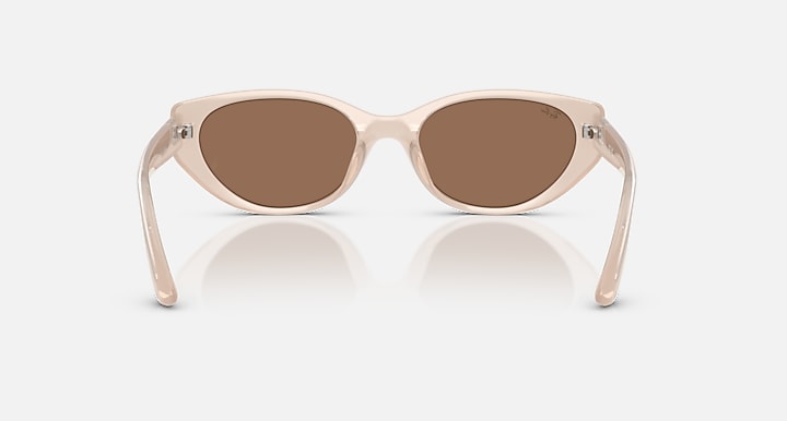 Ray-Ban RB4457D BIO-BASED Opal Beige with Dark Brown Solid Color lenses - Back