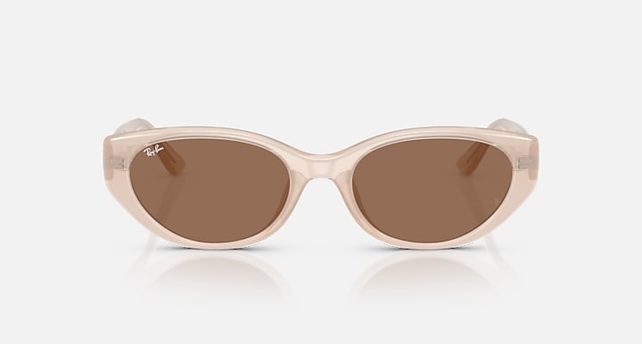 Ray-Ban RB4457D BIO-BASED Opal Beige with Dark Brown Solid Color lenses - Front
