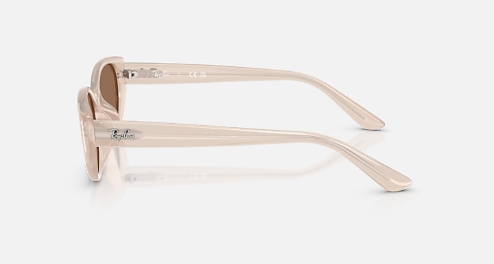 Ray-Ban RB4457D BIO-BASED Opal Beige with Dark Brown Solid Color lenses - Lateral