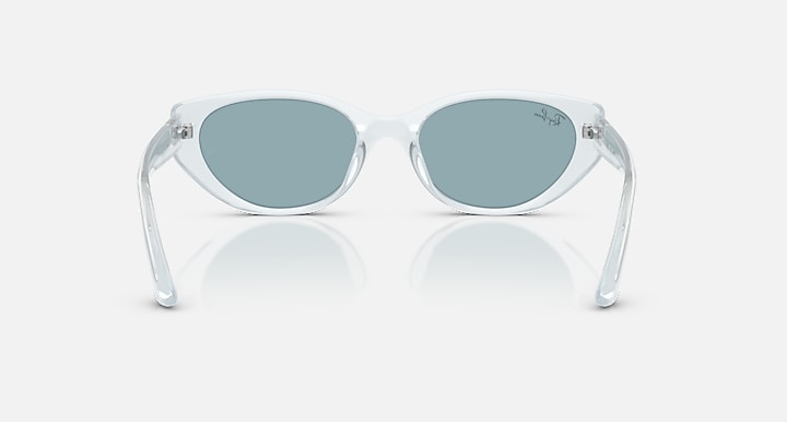 Ray-Ban RB4457D BIO-BASED Transparent Ice with Blue Solid Color lenses - Back