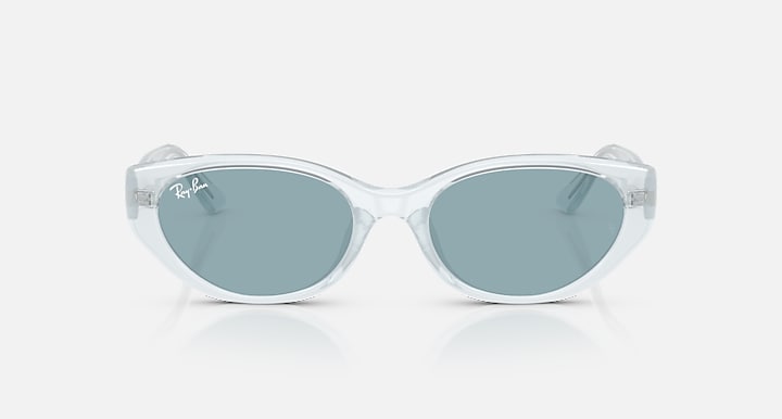 Ray-Ban RB4457D BIO-BASED Transparent Ice with Blue Solid Color lenses - Front