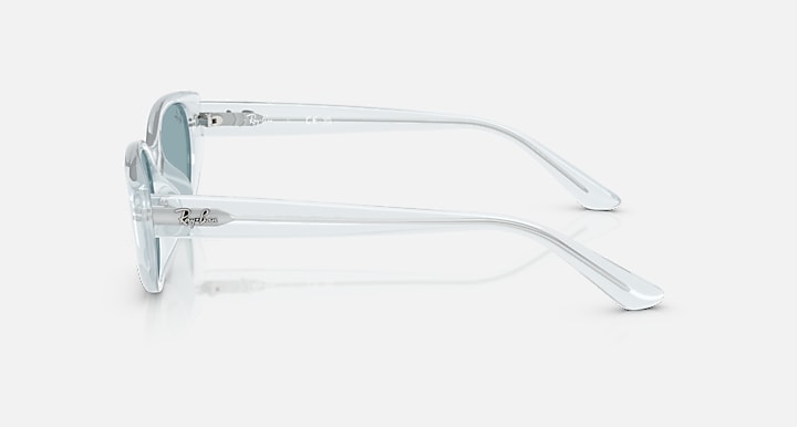Ray-Ban RB4457D BIO-BASED Transparent Ice with Blue Solid Color lenses - Lateral