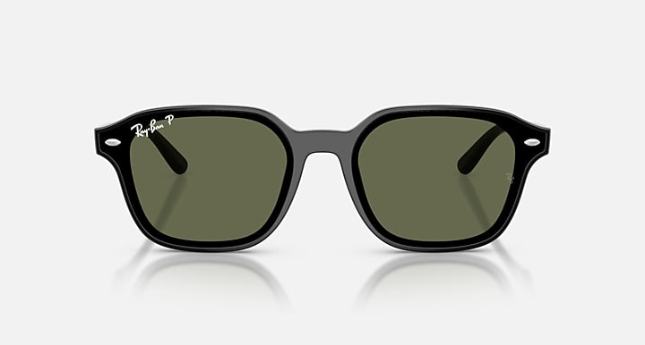 Ray-Ban RB4458D Black with Dark Green Polarized Solid Color lenses - Front