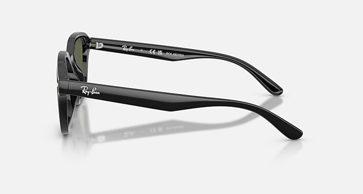 Ray-Ban RB4458D Black with Dark Green Polarized Solid Color lenses - Lateral