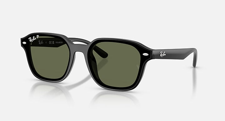Ray-Ban RB4458D Black with Dark Green Polarized Solid Color lenses - Quarter