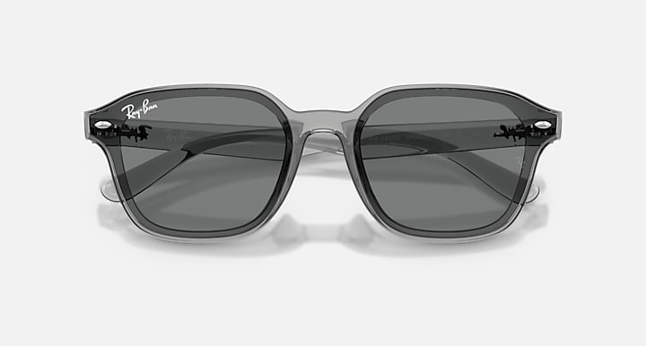 Ray-Ban RB4458D Transparent Grey with Dark Grey Solid Color lenses - Closed Front