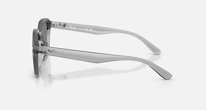 Ray-Ban RB4458D Transparent Grey with Dark Grey Solid Color lenses - Lateral