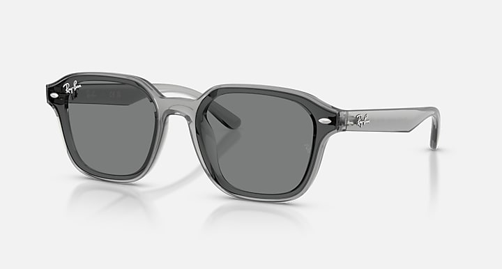 Ray-Ban RB4458D Transparent Grey with Dark Grey Solid Color lenses - Quarter