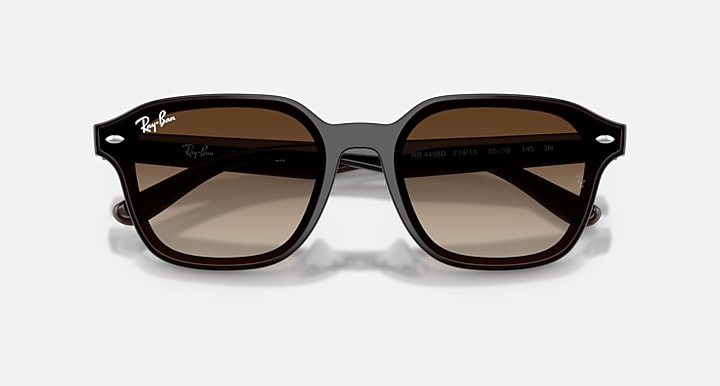Ray-Ban RB4458D Transparent Dark Brown with Gradient Brown Gradient lenses - Closed Front