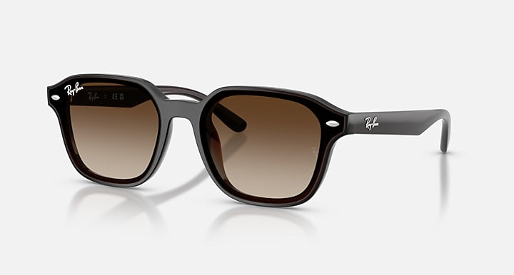 Ray-Ban RB4458D Transparent Dark Brown with Gradient Brown Gradient lenses - Quarter