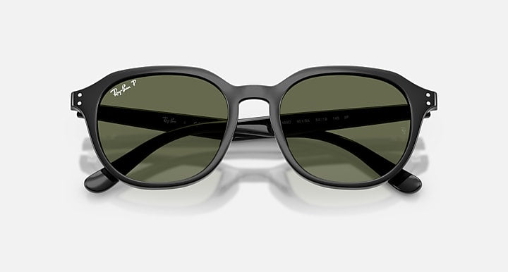 Ray-Ban RB4459D Black with Dark Green Polarized Solid Color lenses - Closed Front