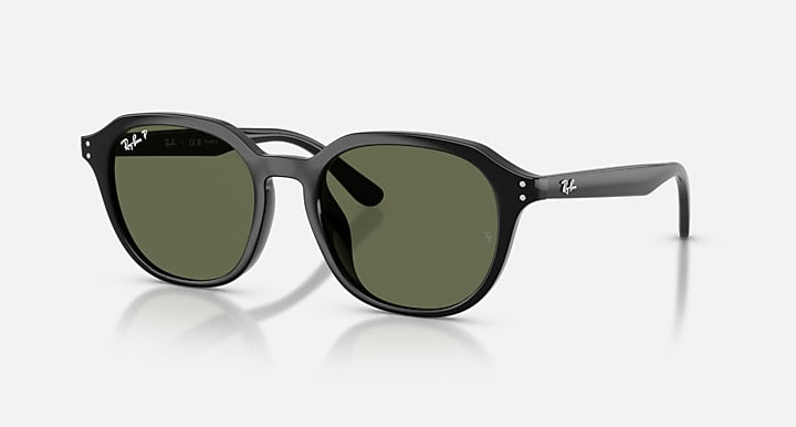 Ray-Ban RB4459D Black with Dark Green Polarized Solid Color lenses - Quarter