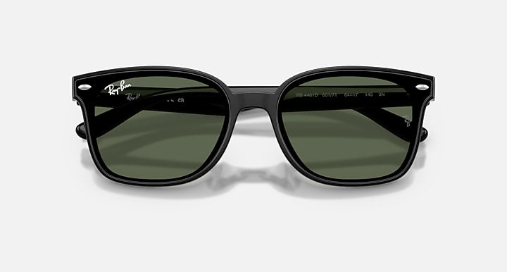 Ray-Ban RB4461D Black with Dark Green Solid Color lenses - Closed Front