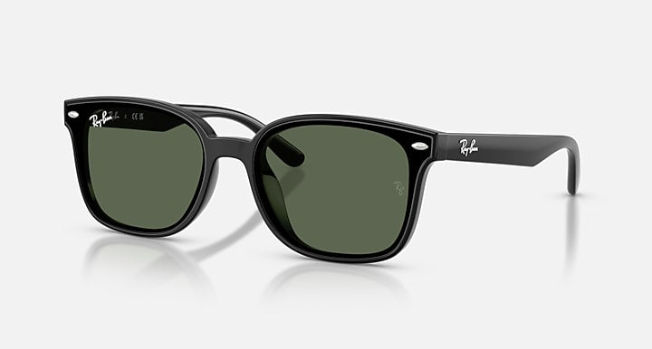 Ray-Ban RB4461D Black with Dark Green Solid Color lenses - Quarter
