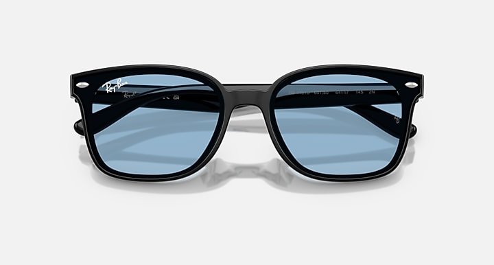 Ray-Ban RB4461D Black with Blue Solid Color lenses - Closed Front