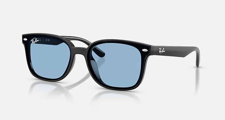 Ray-Ban RB4461D Black with Blue Solid Color lenses - Quarter