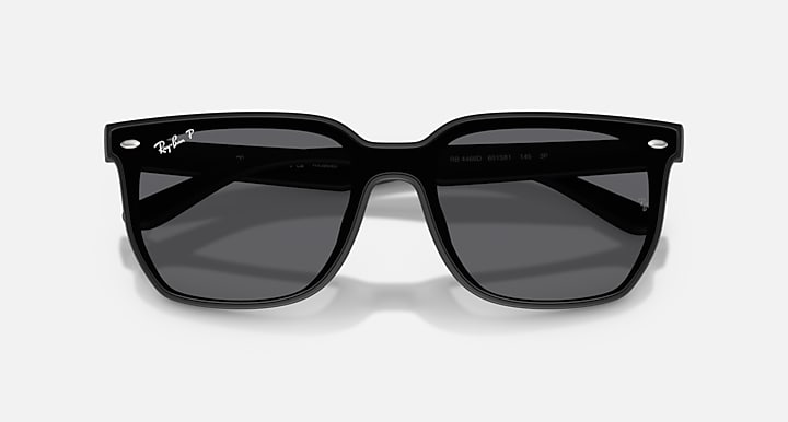 Ray-Ban RB4466D Matte Black with Polarized Grey Solid Color lenses - Closed Front