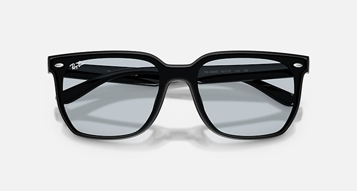 Ray-Ban RB4466D Black with Light Blue Solid Color lenses - Closed Front