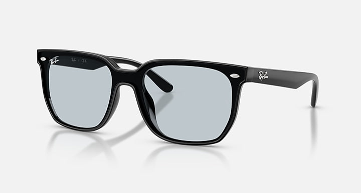 Ray-Ban RB4466D Black with Light Blue Solid Color lenses - Quarter