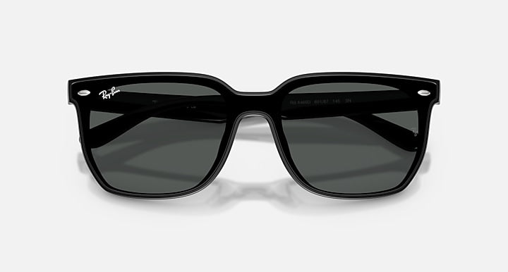 Ray-Ban RB4466D Black with Dark Grey Solid Color lenses - Closed Front