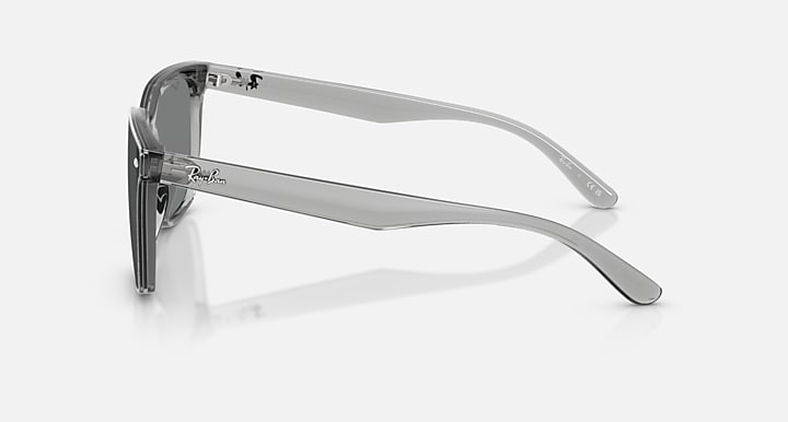 Ray-Ban RB4466D Transparent Grey with Dark Grey Solid Color lenses - Lateral