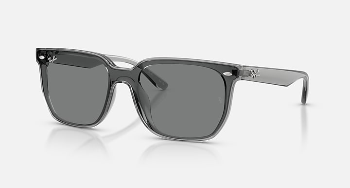 Ray-Ban RB4466D Transparent Grey with Dark Grey Solid Color lenses - Quarter