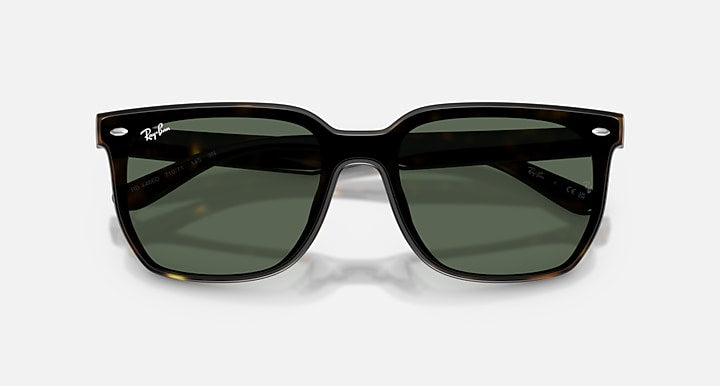 Ray-Ban RB4466D Havana with Dark Green Solid Color lenses - Closed Front