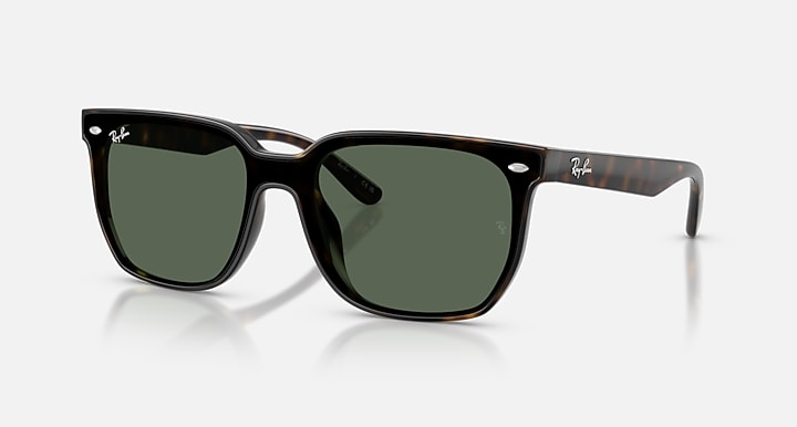 Ray-Ban RB4466D Havana with Dark Green Solid Color lenses - Quarter