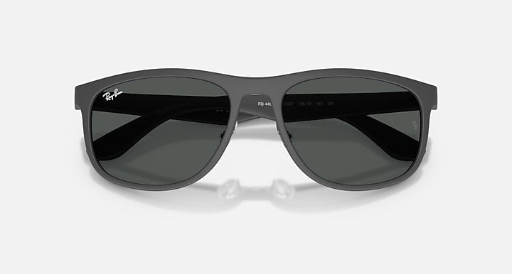 Ray-Ban RB4468 LITEFORCE Sand Grey with Dark Grey Solid Color lenses - Closed Front