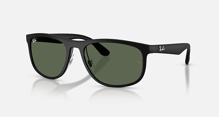 Ray-Ban RB4468 LITEFORCE Sand Black with Dark Green Solid Color lenses - Quarter