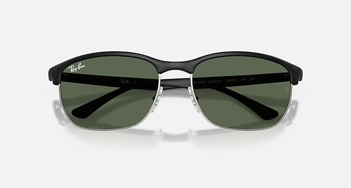 Ray-Ban RB4469 LITEFORCE Sand Black with Dark Green Solid Color lenses - Closed Front